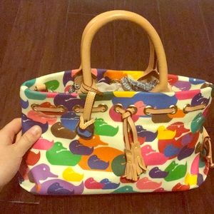 Retro multicolored satchel/crossbody bag